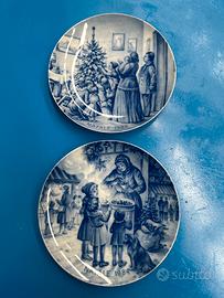 Coppia piatti di natale in blue Copenhagen