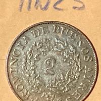 Moneta Argentina Buenos Aires - 2 Reales del 1853