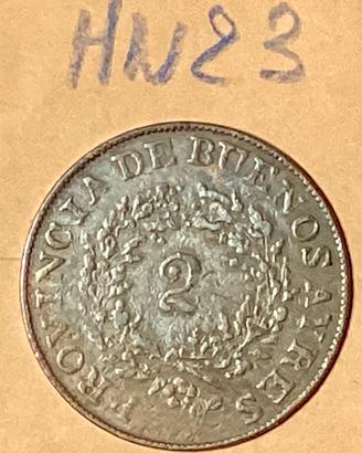 Moneta Argentina Buenos Aires - 2 Reales del 1853