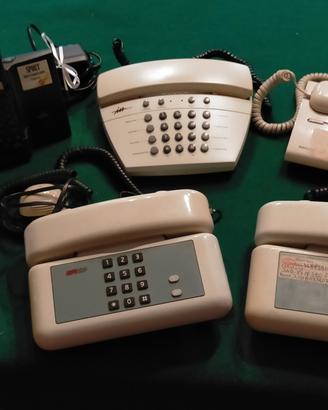 LOTTO DI 4 TELEFONI FISSI E 2 CORDLESS ANNI 90