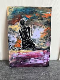 Quadro astratto moderno fatto a mano – figura arti