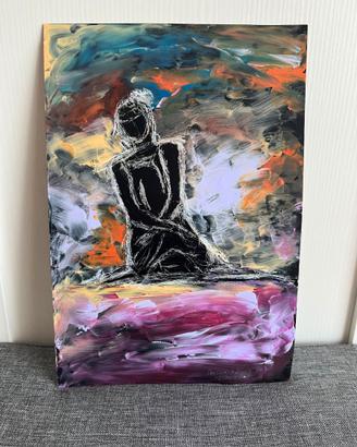 Quadro astratto moderno fatto a mano – figura arti