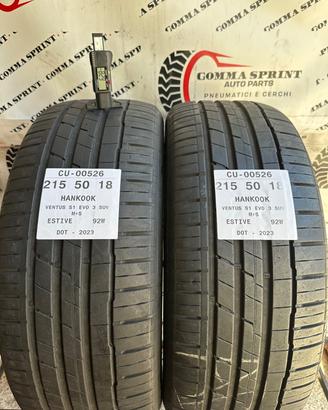 2 PNEUMATICI 215/50 R18 HANKOOK ESTIVE 75%