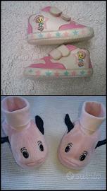 Scarpine rosa con Titti, Pantofole rosa Coveri