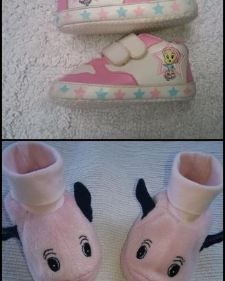 Scarpine rosa con Titti, Pantofole rosa Coveri