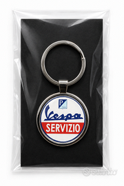 Portachiavi in acciaio tipo Vespa Service.