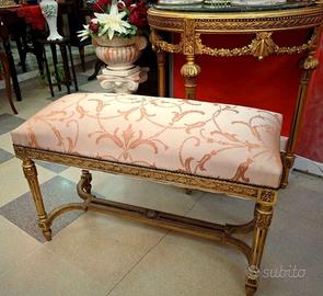  Panca stile Luigi XVl in foglia oro