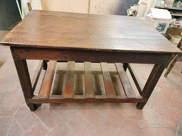 Banco da lavoro vintage anni 50 in legno massello