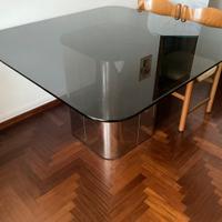 Tavolo pranzo design  vintage cristallo nero fumé