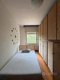 Armadio vintage in legno con ante decorate