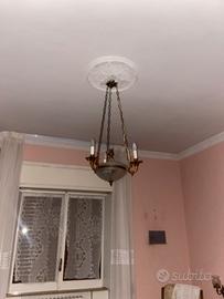 lampadario vetro bronzo