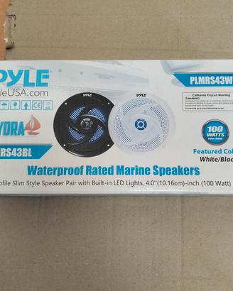 Coppia Altoparlanti Marini LED Pyle Hydra 4" 100W
