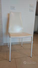 n. 4 sedie Calligaris cuoio bianco