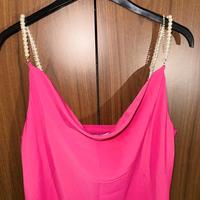 Abito Fucsia Pearl Straps & Spacco💖 Pink dress