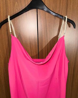 Abito Fucsia Pearl Straps & Spacco💖 Pink dress