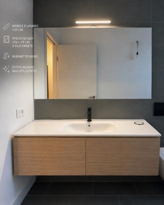 Specchio bagno 120x75 cm con luce LED