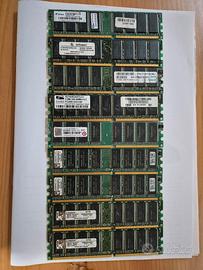 Lotto 9 memorie dimm DDR 400