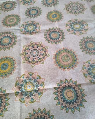 tessuto fiori verdi