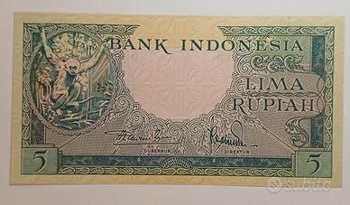 Indonesia, 5 rupie, 1957, banconota