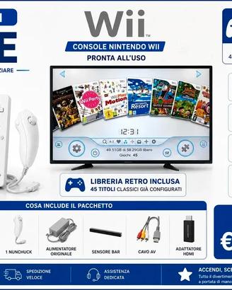 Nintendo Wii Retro Gaming Bundle | 45Titoli 