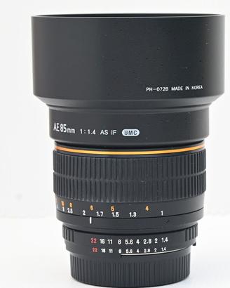 SAMYANG AS IF UMC 85mm f1.4 Obiettivo per Nikon