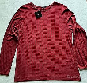 Blusa nuova con cartellino,  bordeaux a pois blu  