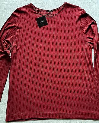 Blusa nuova con cartellino,  bordeaux a pois blu  