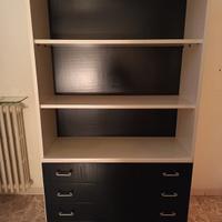 Cassettiera con scaffali anni 80