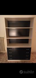 Cassettiera con scaffali anni 80