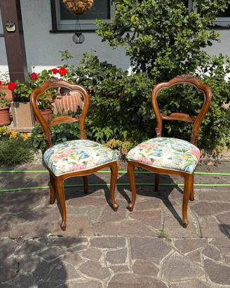 Coppia di Sedie d’Epoca Luigi Filippo in legno