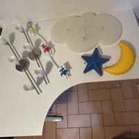 Scrivania angolare e luci ikea