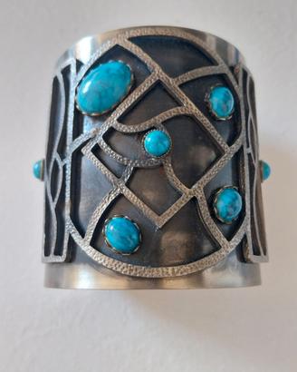 Bracciale Rigido Cuff Brutalista Vintage Spagna