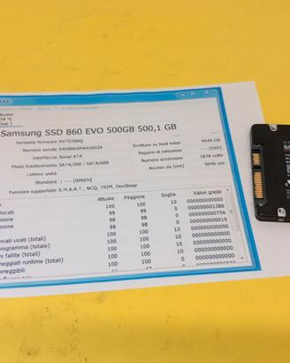 SSD 500 Gbyte Samsung 860 EVO, interfaccia SATA,