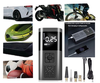 Compressore ricaricabile 2in1 lcd per auto moto