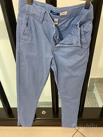 Pantaloni slim chino + cintura beige bambino