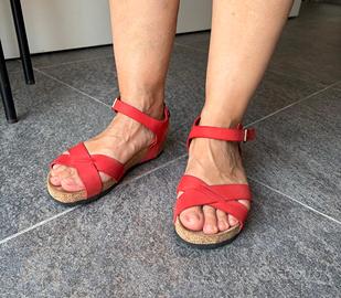 Sandali FRAU nabuk rosso fragola 36