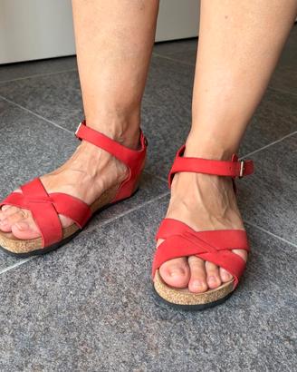 Sandali FRAU nabuk rosso fragola 36
