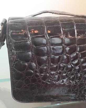 Borsa da donna in vero coccodrillo
