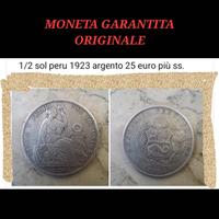 ARGENTO 1/2 sol 1923 moneta RARA