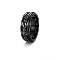 Anello Uomo Acciaio Inossidabile E Catena Nero