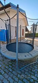 Trampolino elastico 240 con rete di protezione