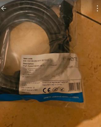 cavo hdmi 5 mt. nuovo della ewent
