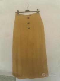 pantalone a gamba ampia giallo senape NUOVI