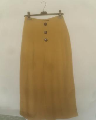 pantalone a gamba ampia giallo senape NUOVI