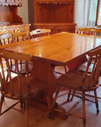 Tavolo con 6 sedie DEL TONGO in legno