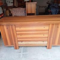 Comò e 2 comodini in legno 