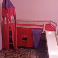 letto a soppalco bimba con scivolo