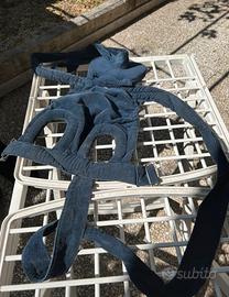 Porte enfant vintage velluto blu morbido no ferro