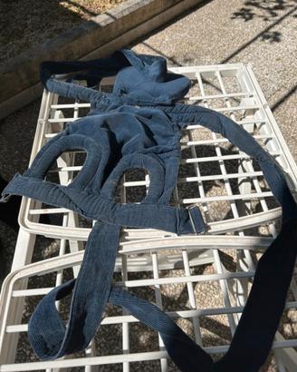 Porte enfant vintage velluto blu morbido no ferro