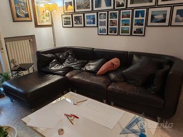 Divano Nicoletti pelle marrone piu cuscini